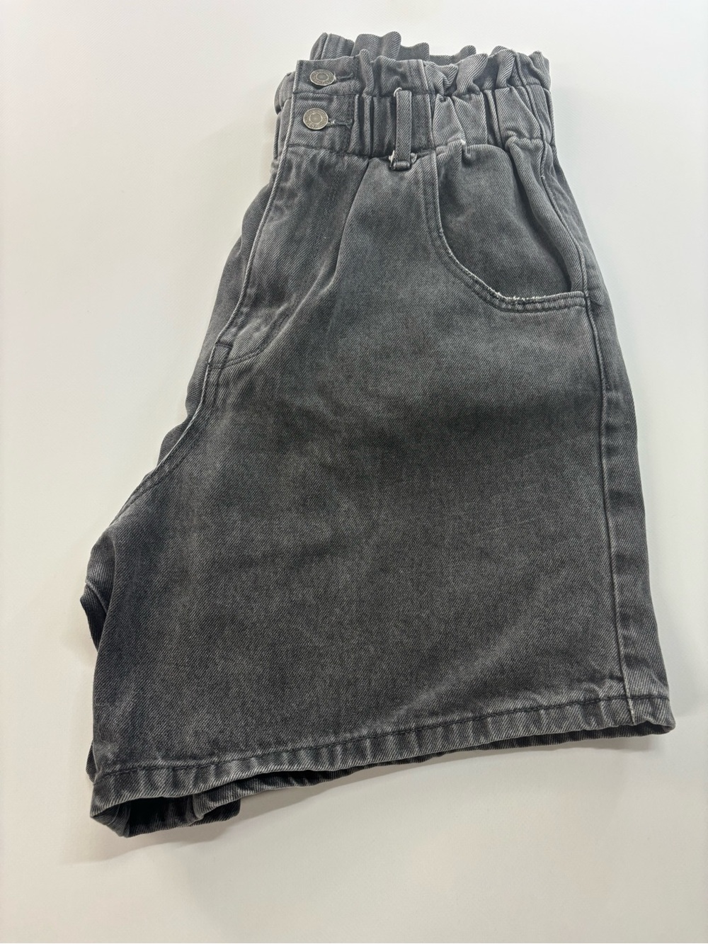 Vervet Paper Bag Shorts Womens Size Large Elastic High Rise Gray Jean Shorts - Picture 7 of 7